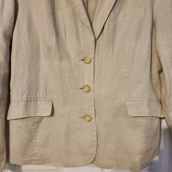 Merona 100% Linen Women’s Blazer Neutrals color, size XL - Picture 4 of 9